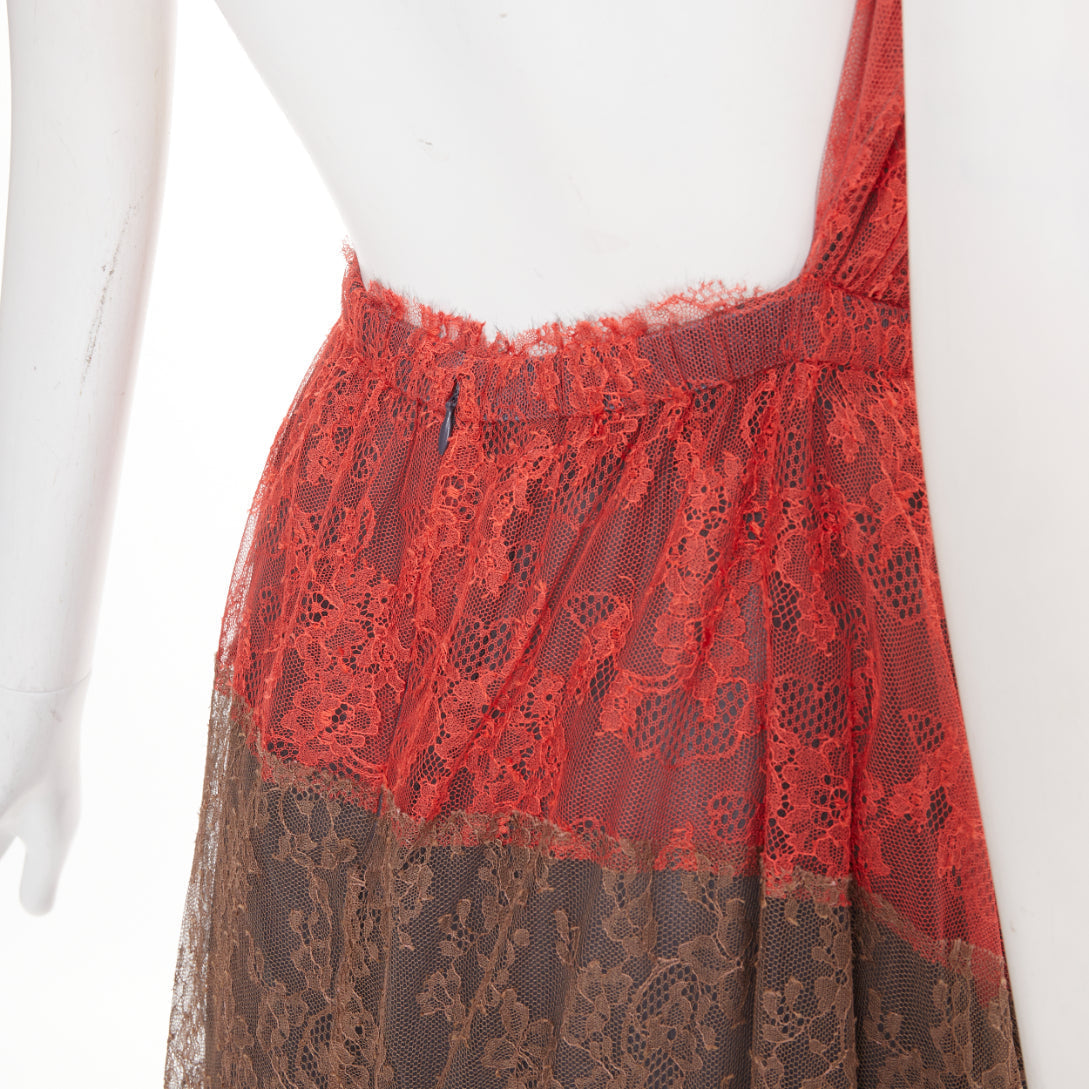 Women's Valentino gradient tiered lace cape open back dress