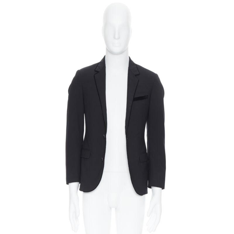 Women's Lanvin Alber Elbaz wool blend velvet peak lapel blazer