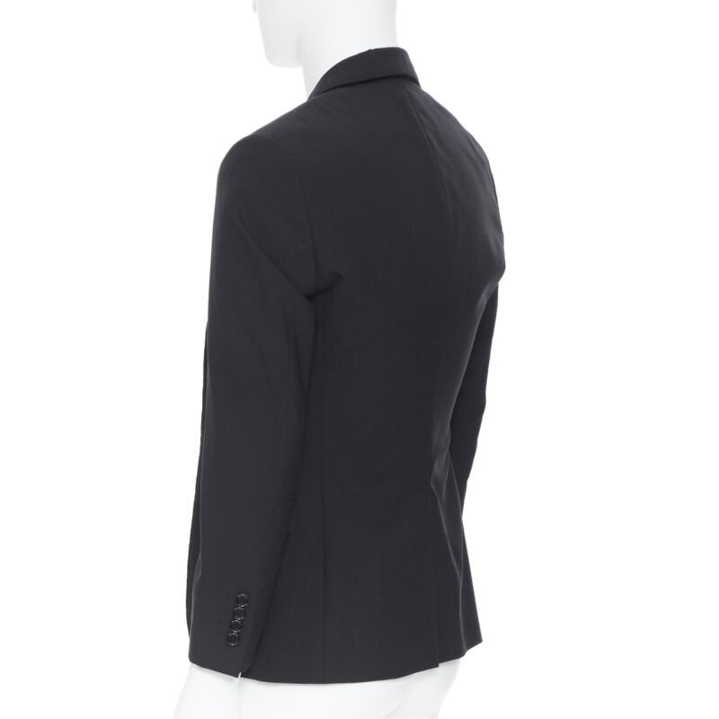 Women's Lanvin Alber Elbaz wool blend velvet peak lapel blazer