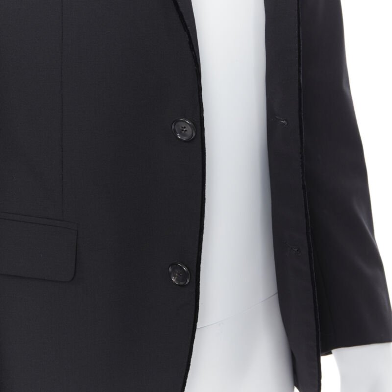 Women's Lanvin Alber Elbaz wool blend velvet peak lapel blazer