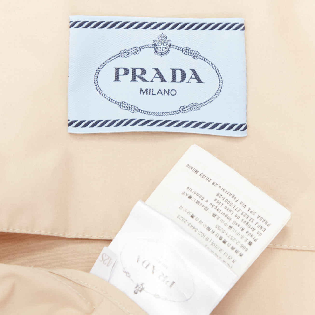 Women's Prada cotton logo tape belted trench coat