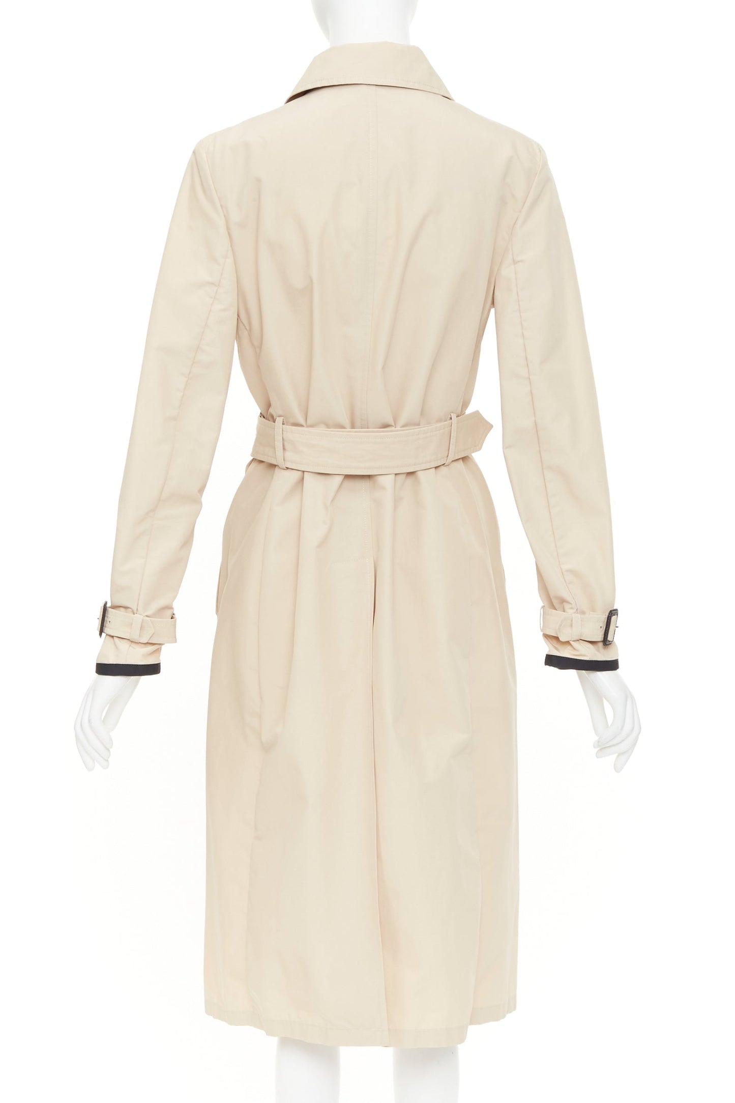 Women's Prada cotton logo tape belted trench coat