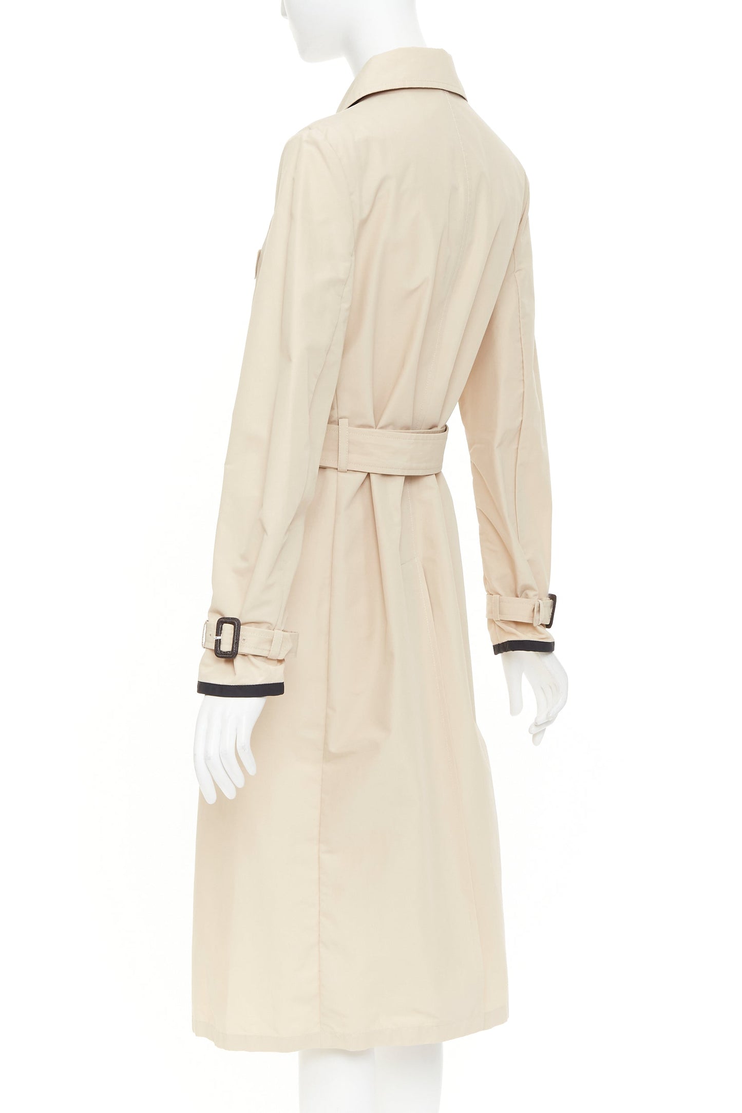 Women's Prada cotton logo tape belted trench coat