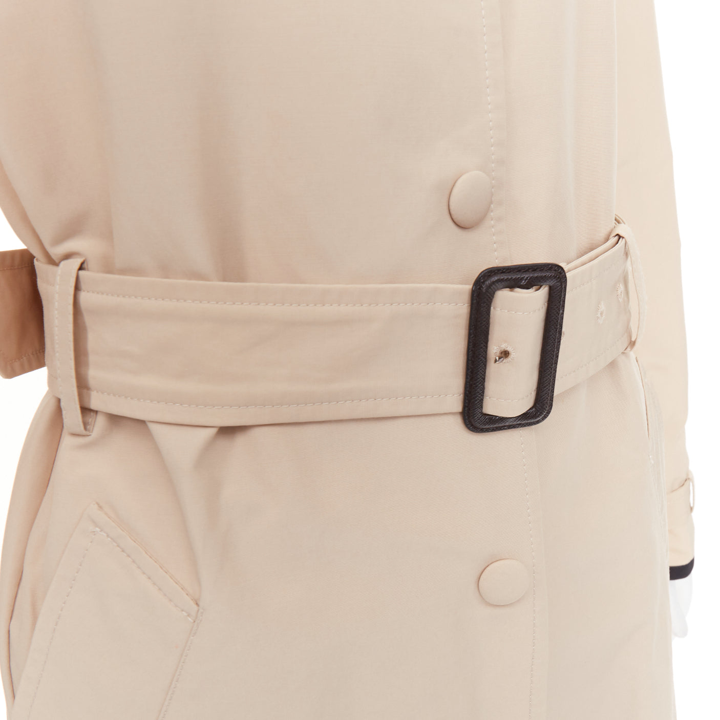 Women's Prada cotton logo tape belted trench coat