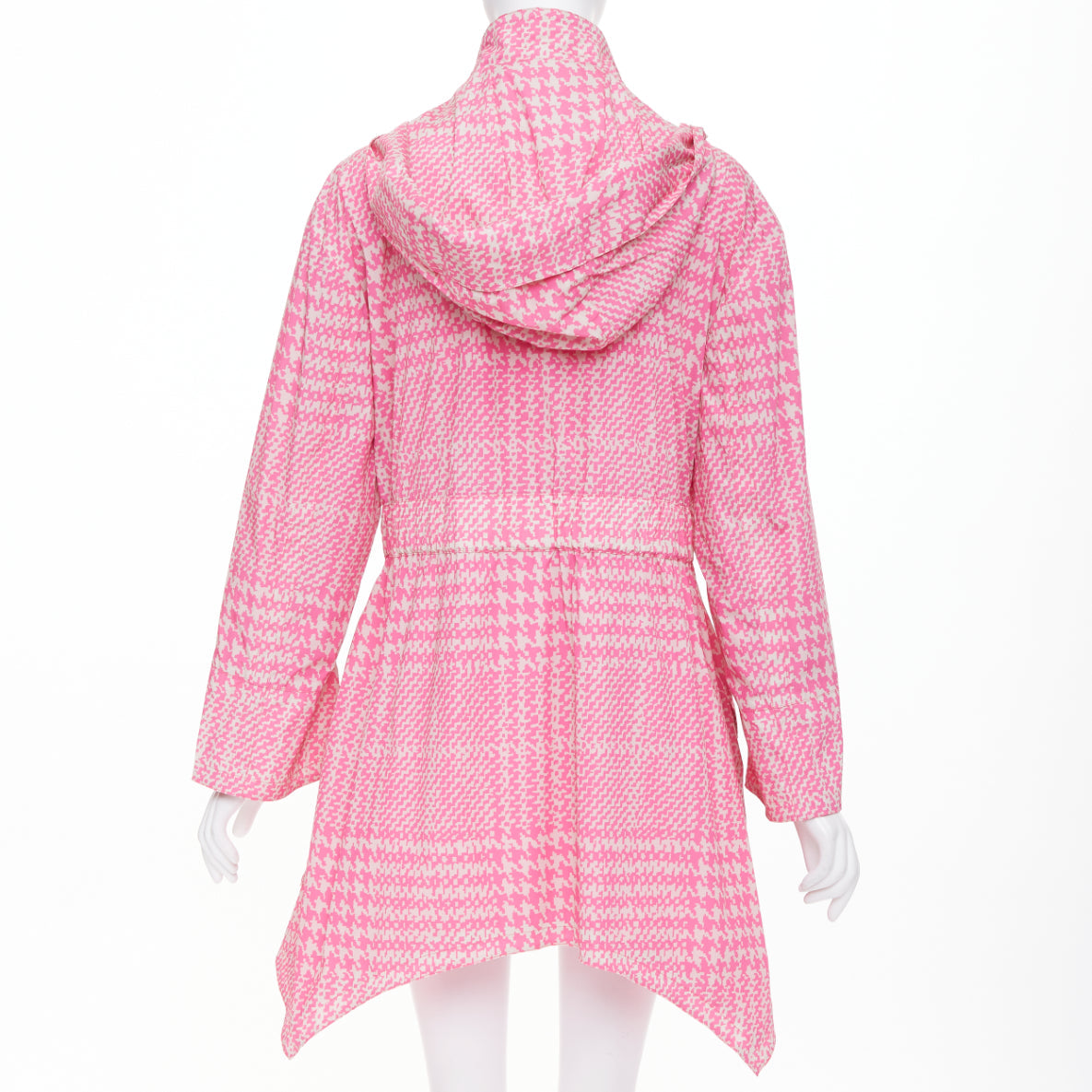 Women's Fendi drawstring pleated hooded check windbreaker jacket
