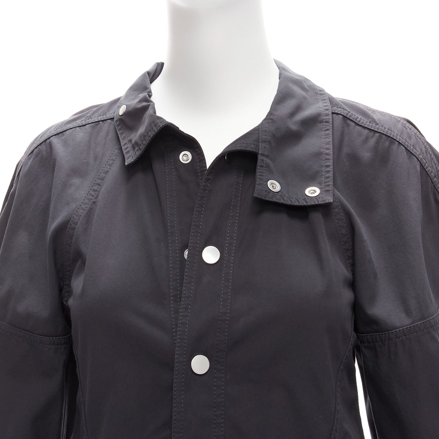 Women's Bottega Veneta cotton blend 3D cut sleeves snap shirt
