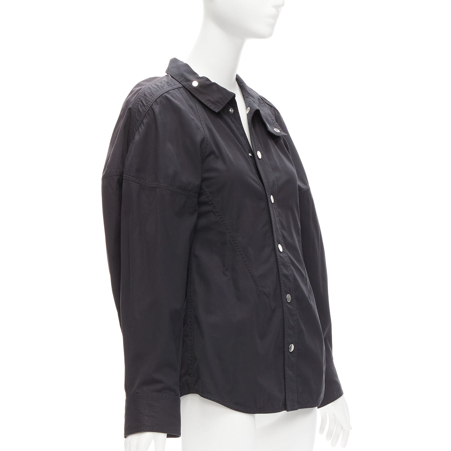 Women's Bottega Veneta cotton blend 3D cut sleeves snap shirt