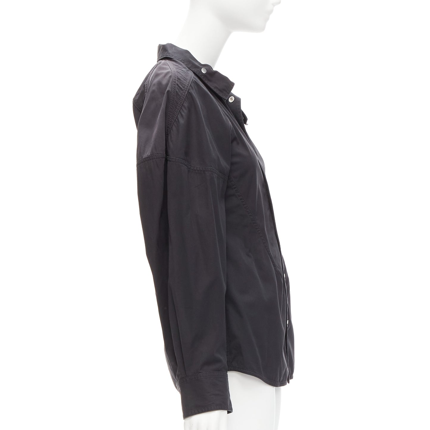 Women's Bottega Veneta cotton blend 3D cut sleeves snap shirt