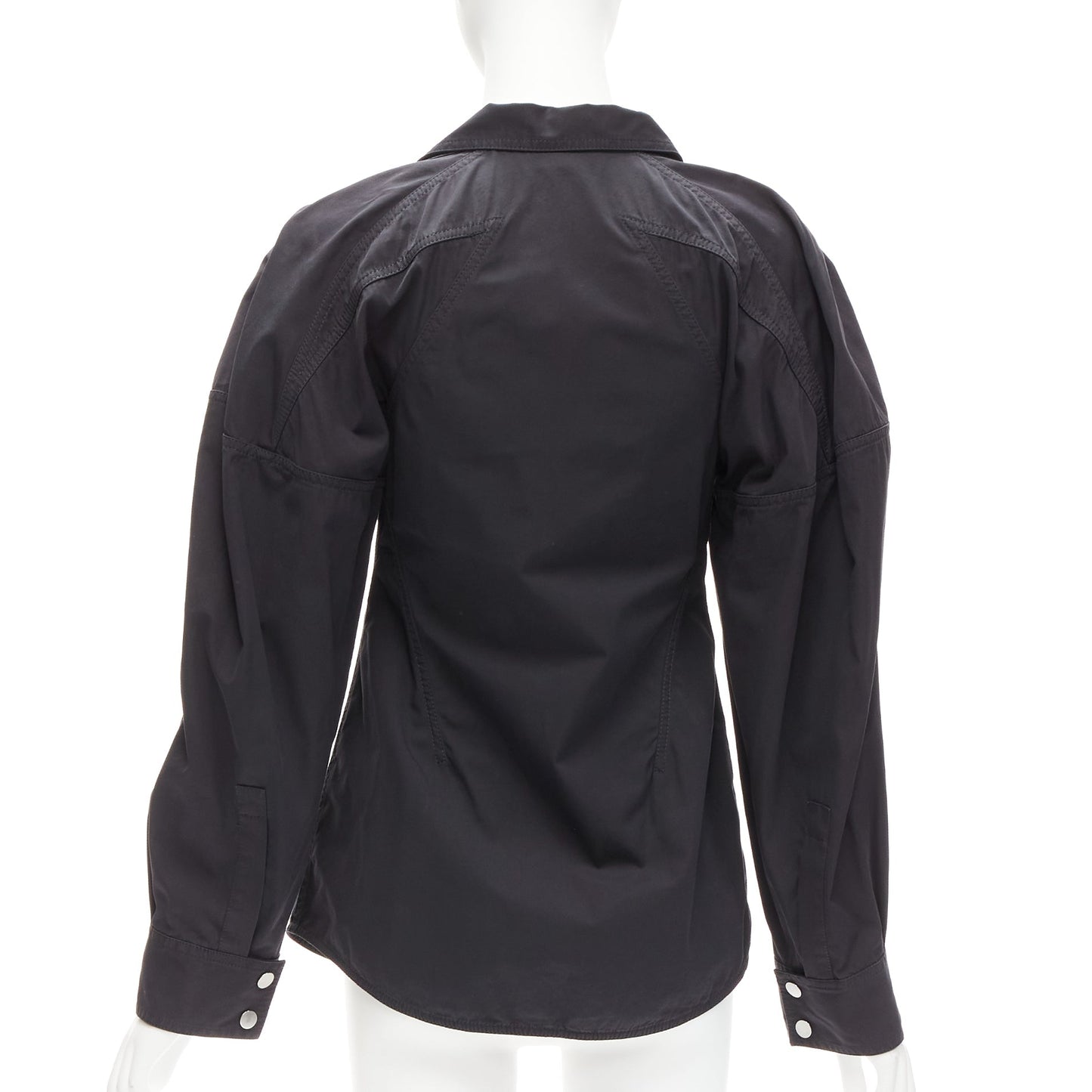 Women's Bottega Veneta cotton blend 3D cut sleeves snap shirt