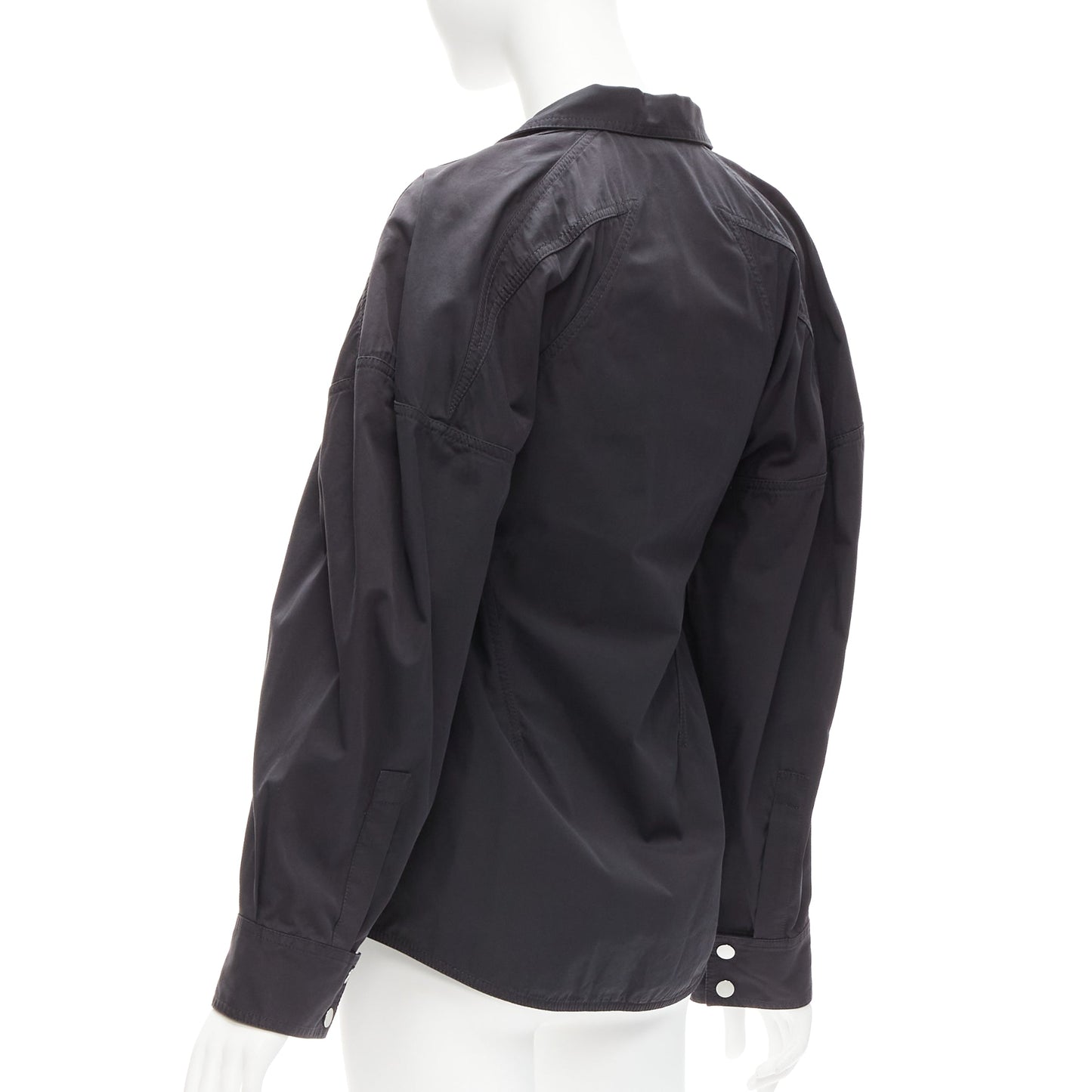 Women's Bottega Veneta cotton blend 3D cut sleeves snap shirt