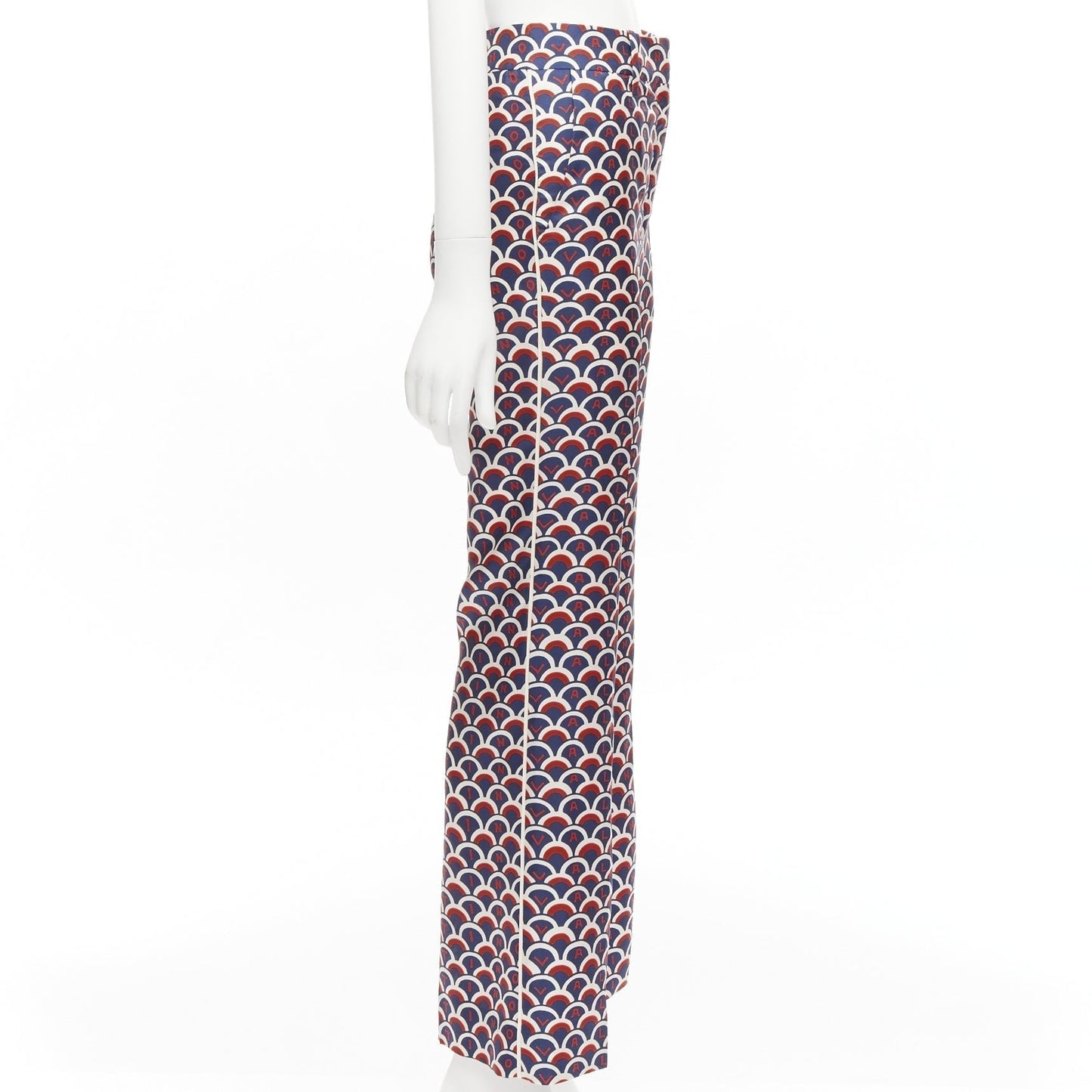 Women's Valentino silk scallop print logo print flared pants