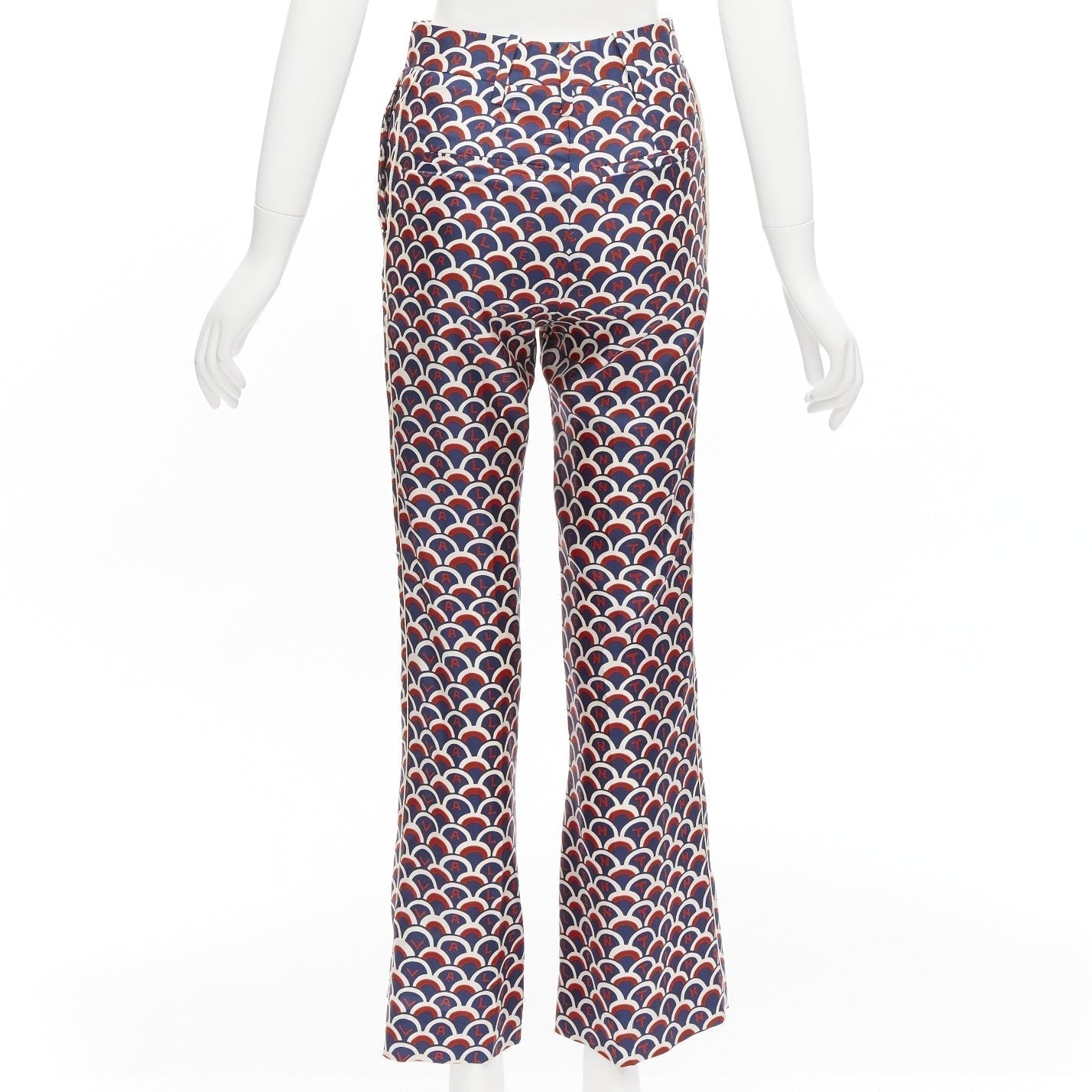 Women's Valentino silk scallop print logo print flared pants