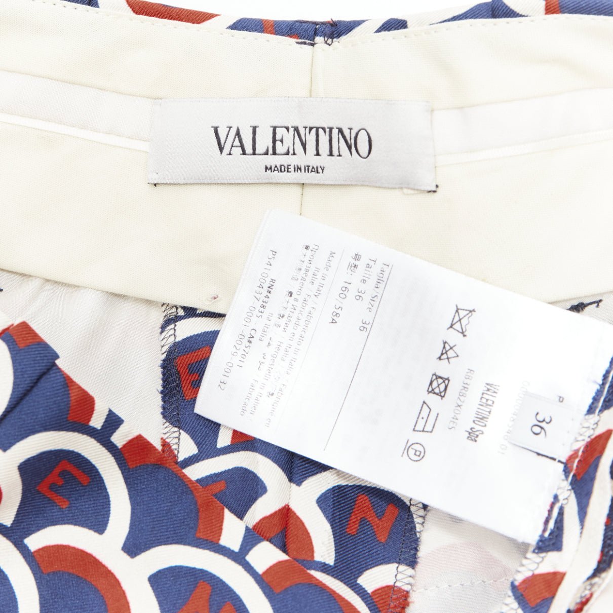 Women's Valentino silk scallop print logo print flared pants
