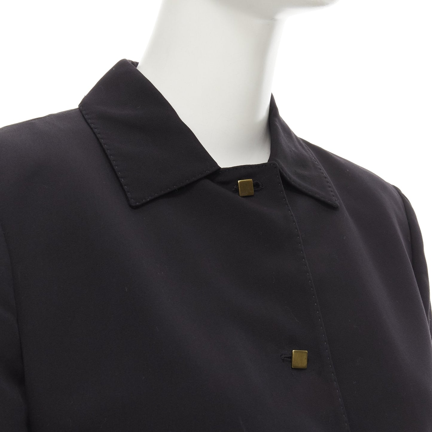 Women's Valentino copper tone square buttons black cropped blazer
