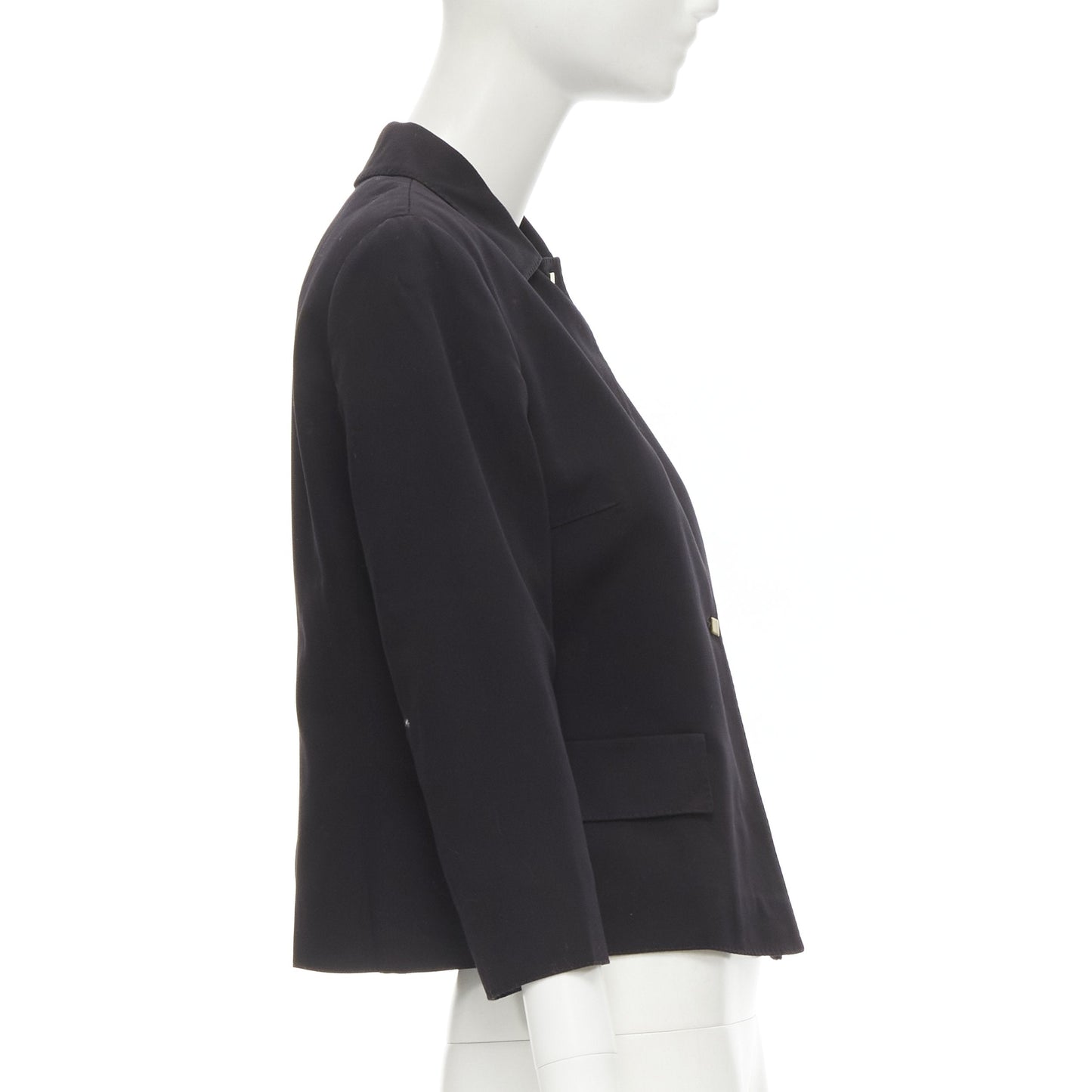 Women's Valentino copper tone square buttons black cropped blazer