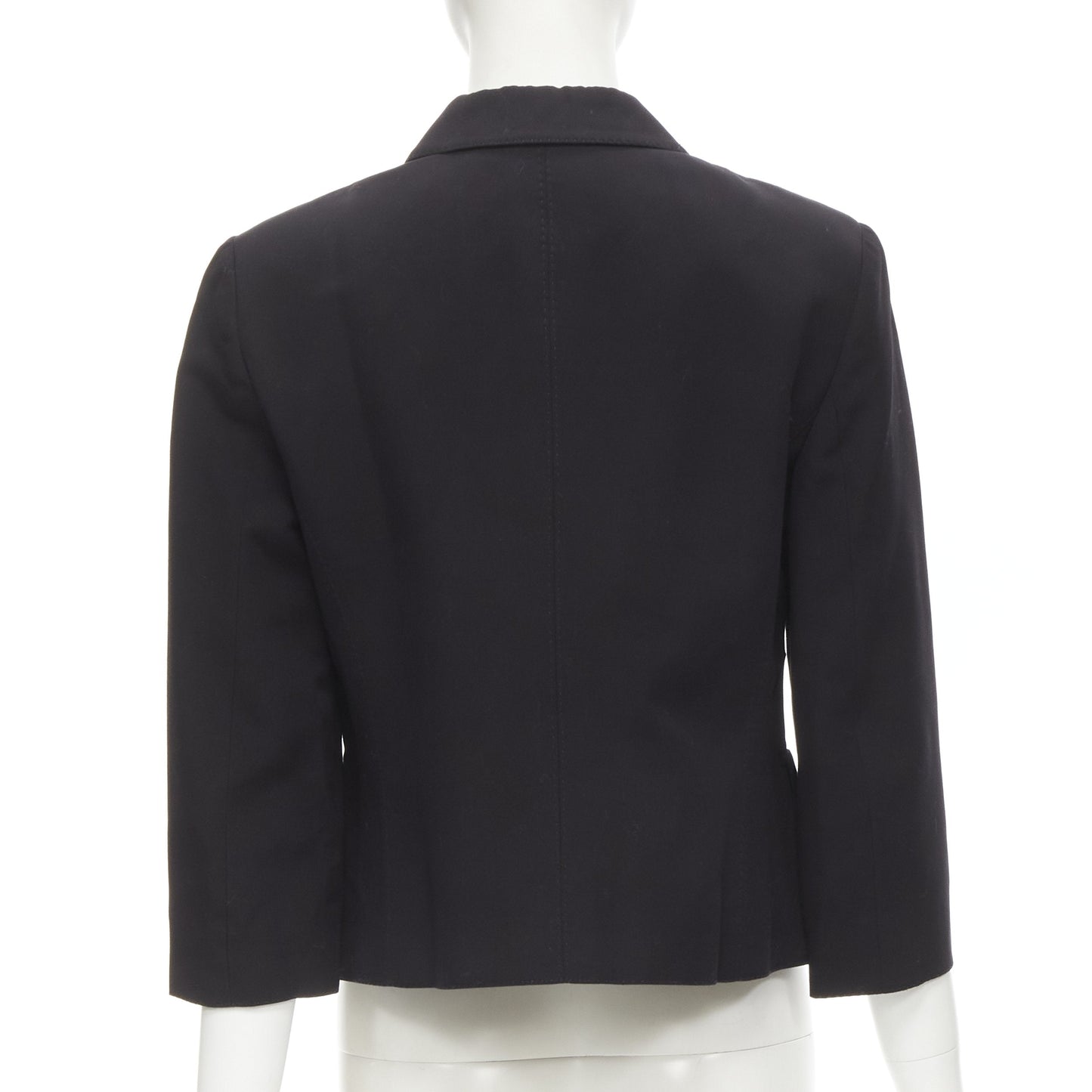 Women's Valentino copper tone square buttons black cropped blazer