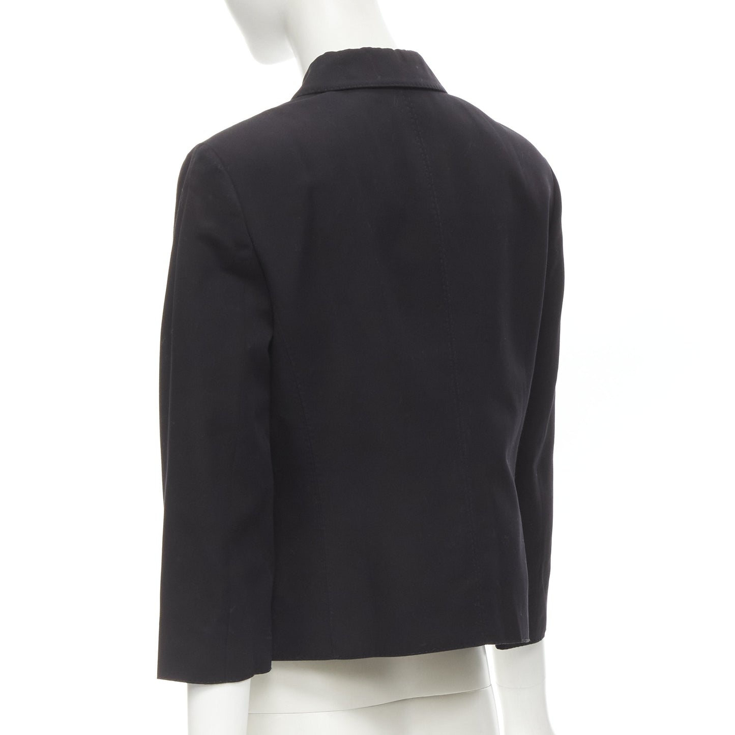 Women's Valentino copper tone square buttons black cropped blazer