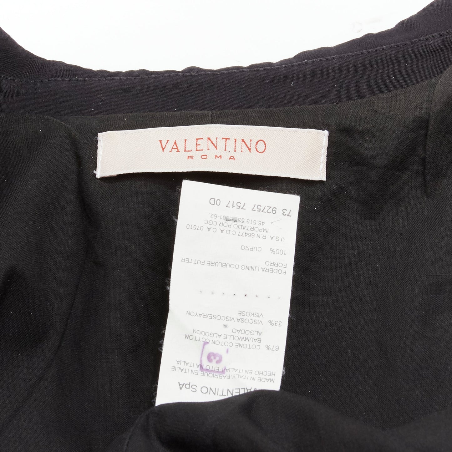Women's Valentino copper tone square buttons black cropped blazer