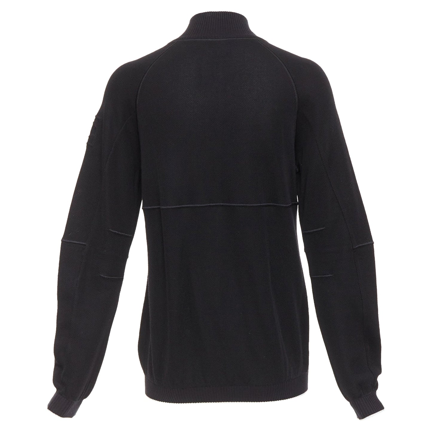 Women's Chanel Sports black technical knit embroidered logo zip up jacket
