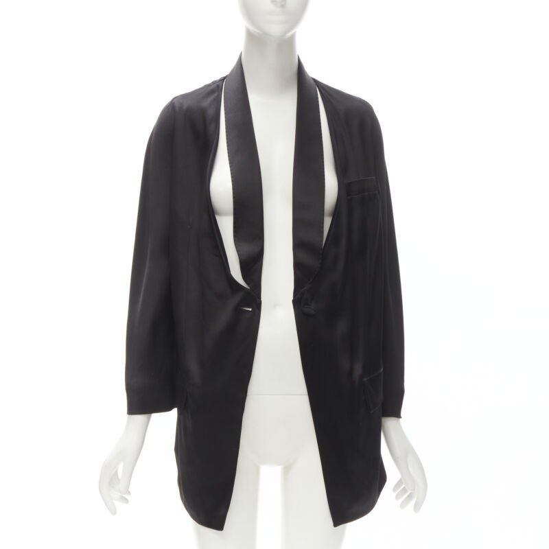 Women's Givenchy Riccardo Tisci silk cut out collar kimono robe blazer