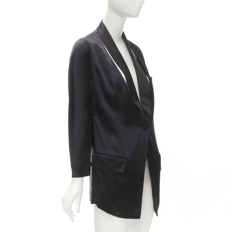 Women's Givenchy Riccardo Tisci silk cut out collar kimono robe blazer