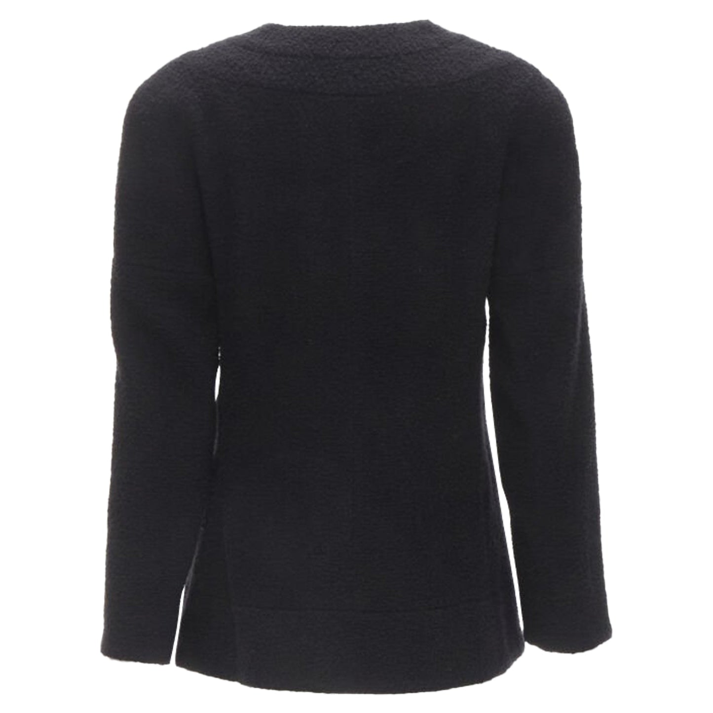 Women's Chanel wool boucle gold round shoulder cocoon jacket