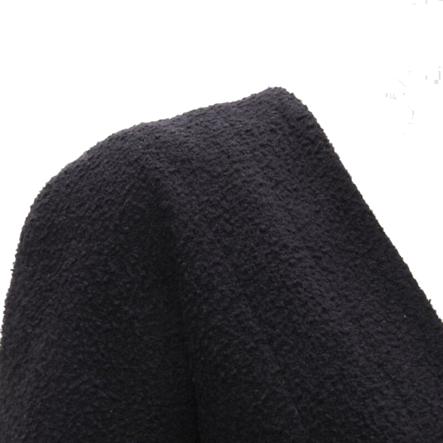 Women's Chanel wool boucle gold round shoulder cocoon jacket