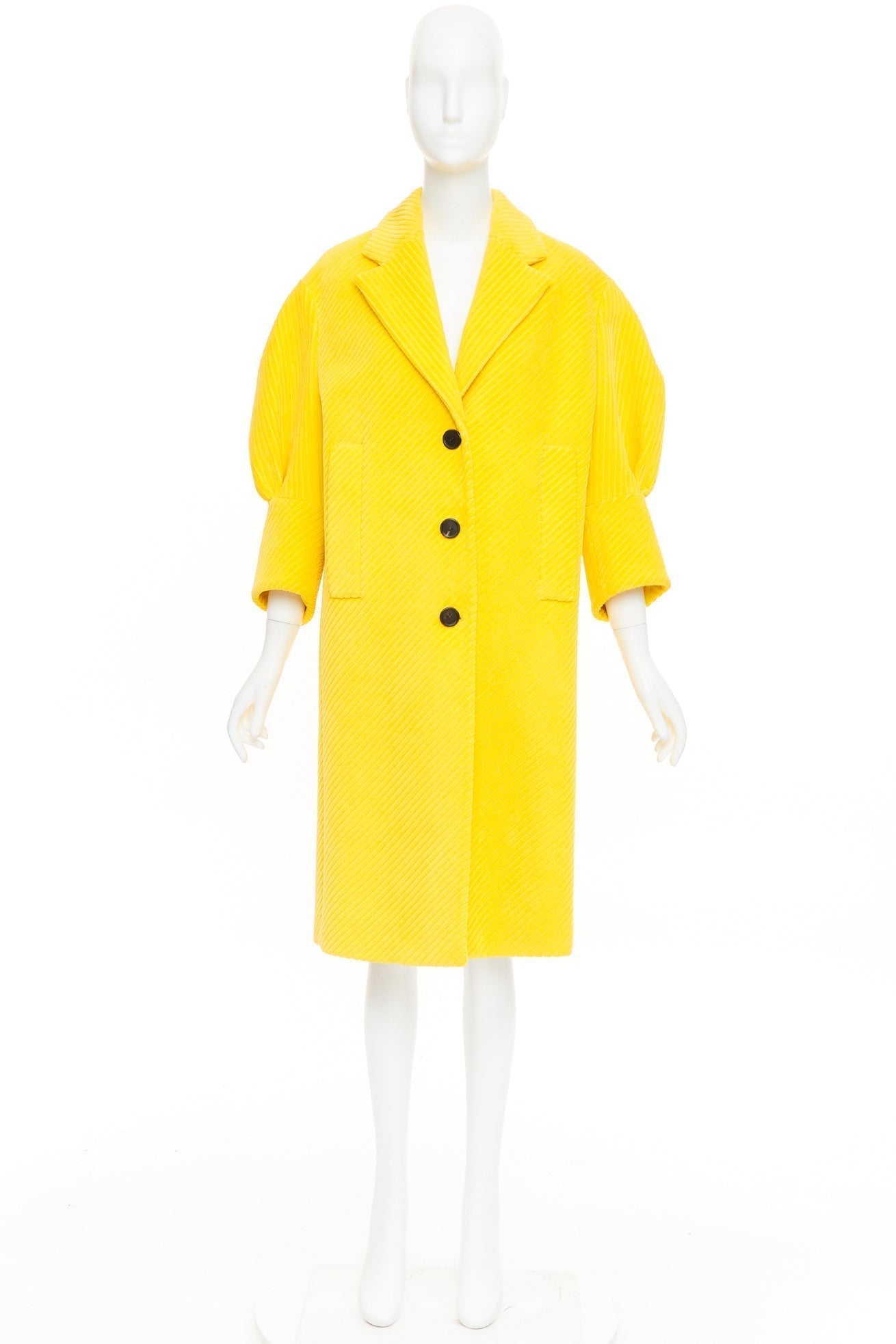 Women's Prada cotton corduroy puff sleeve coat