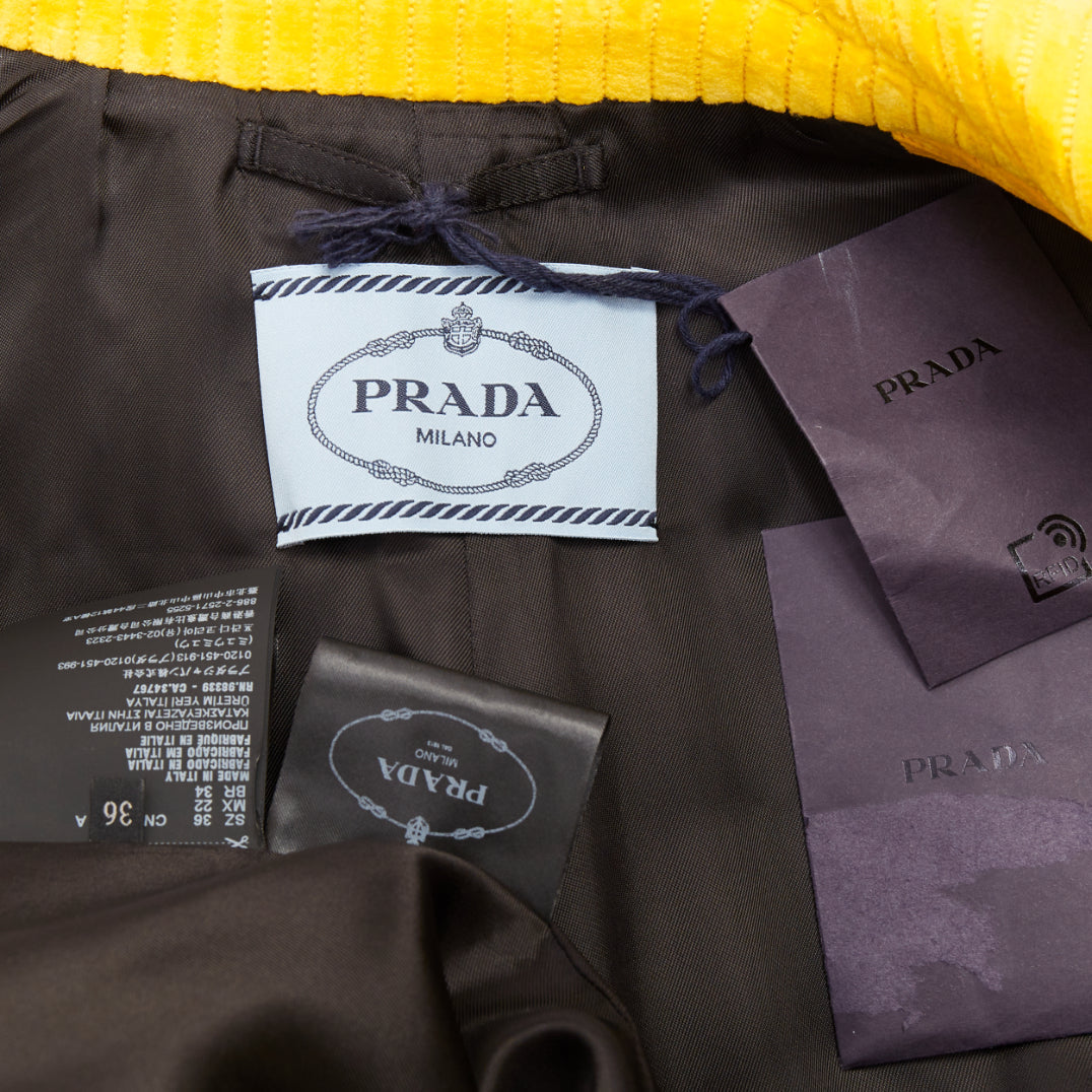Women's Prada cotton corduroy puff sleeve coat