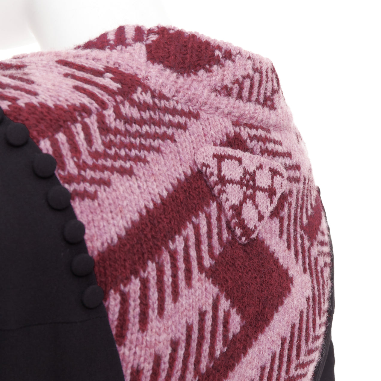 Women's Prada pink sable pink jacquard wool knit pleated jumpsuit
