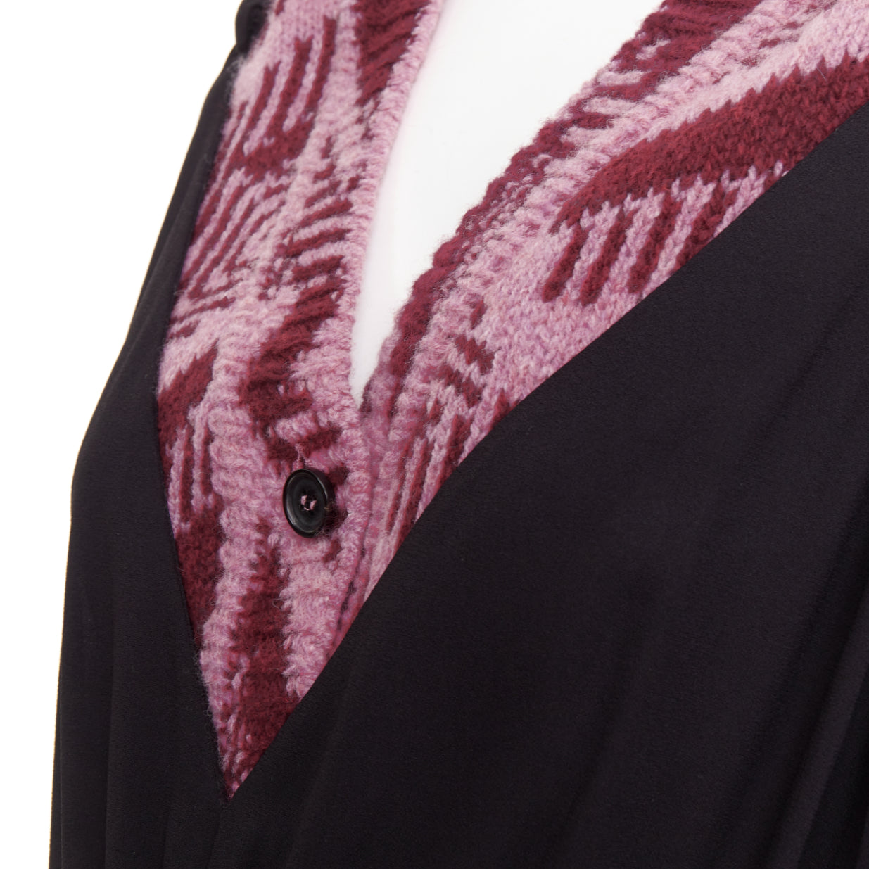 Women's Prada pink sable pink jacquard wool knit pleated jumpsuit