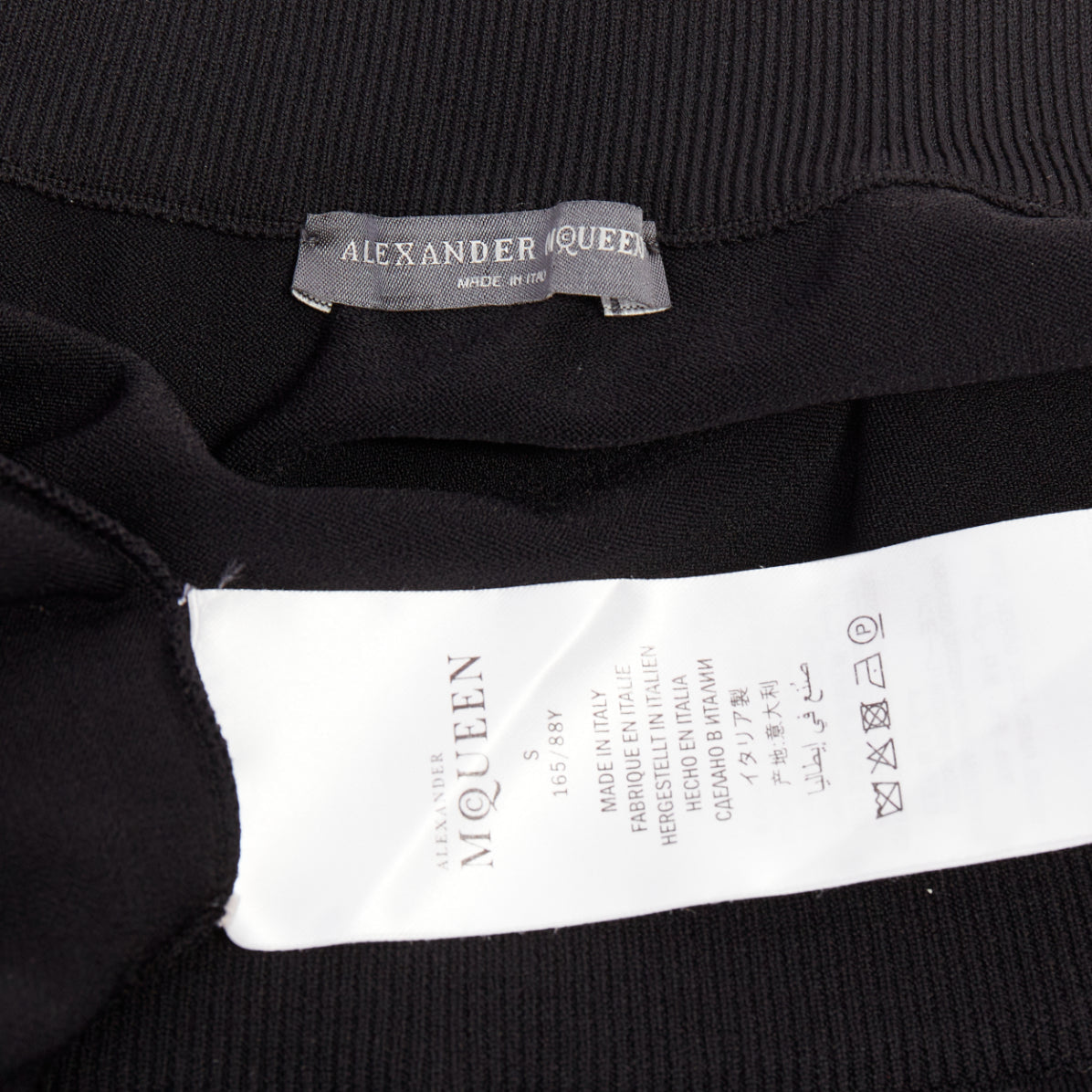 Women's Alexander McQueen black viscose knit white openwork dress