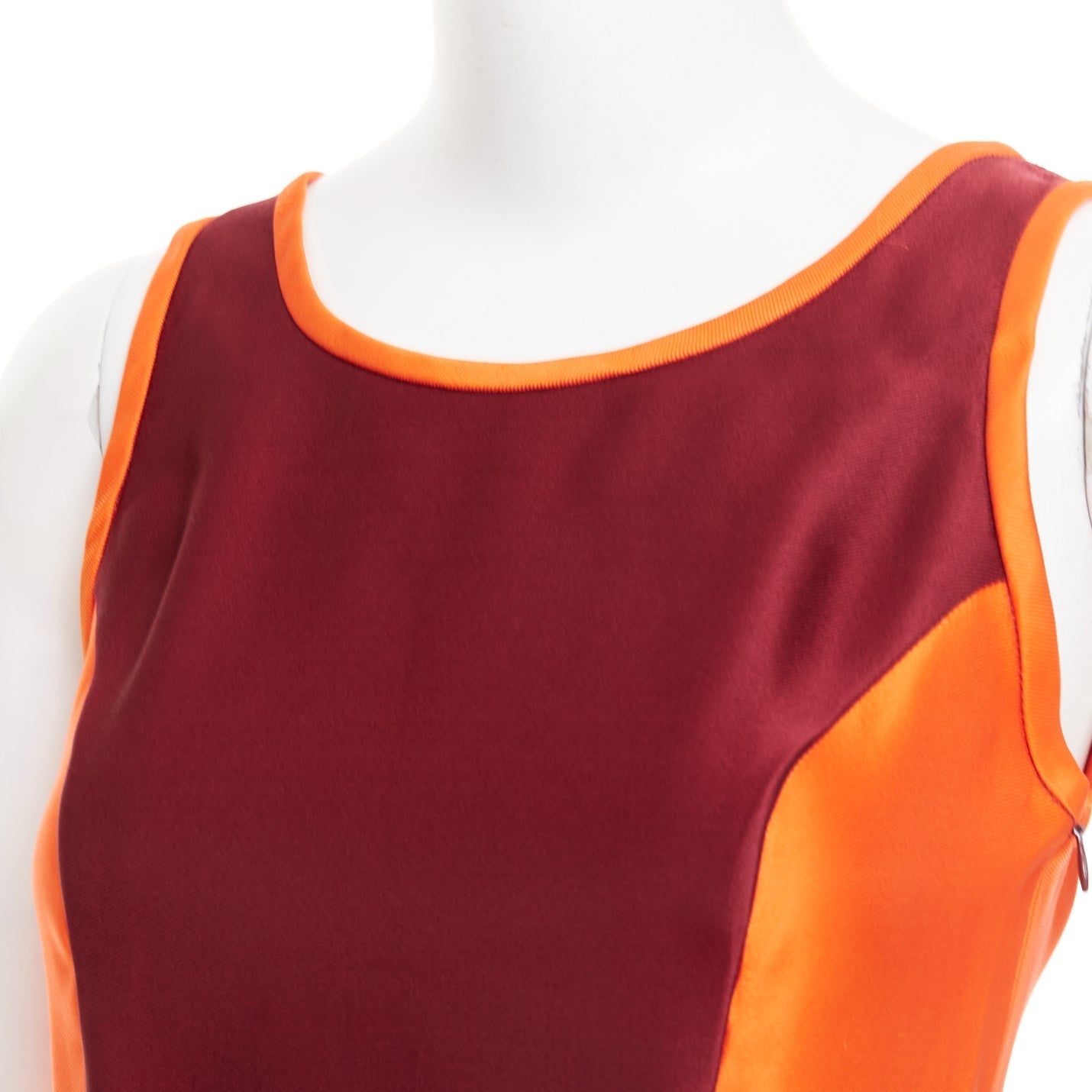 Women's Miu Miu Sportif geometric silk satin panelled dress