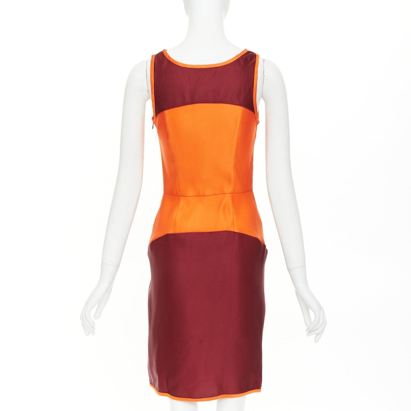 Women's Miu Miu Sportif geometric silk satin panelled dress