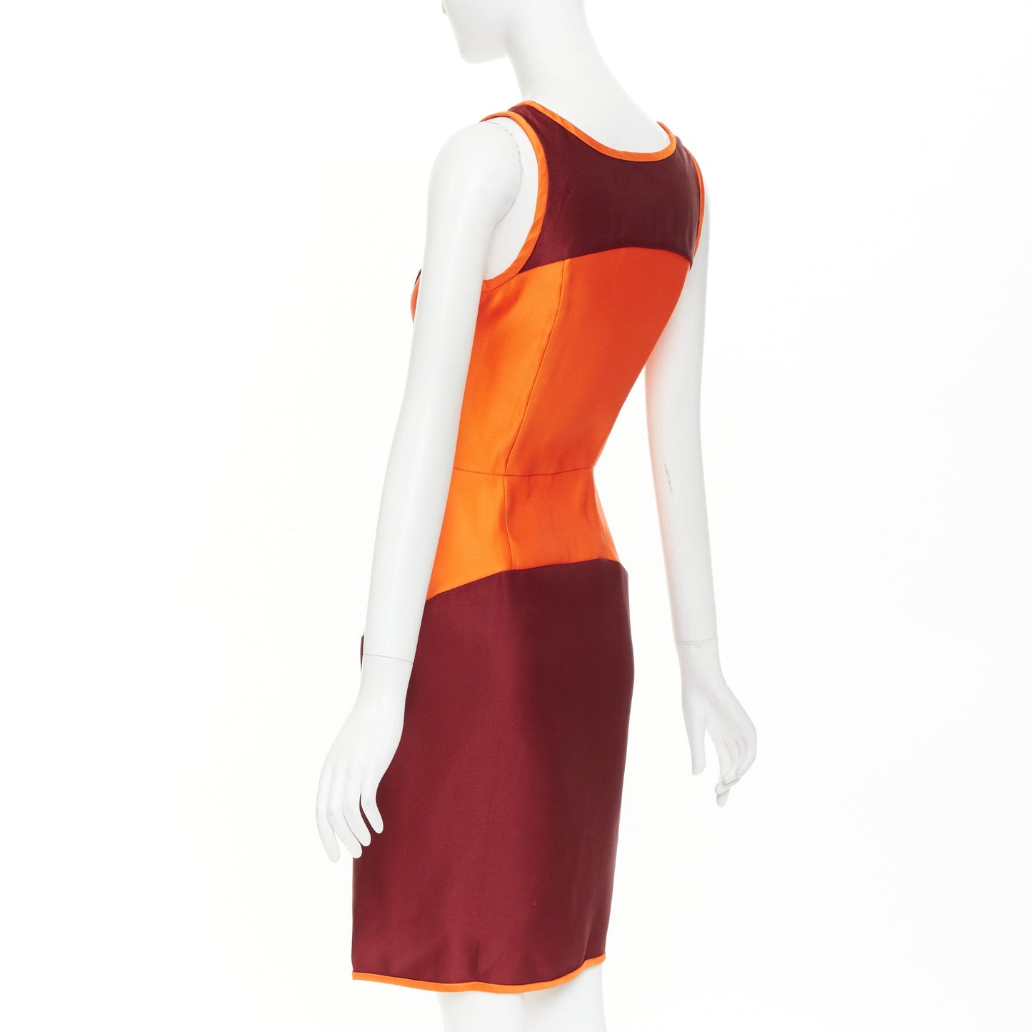 Women's Miu Miu Sportif geometric silk satin panelled dress