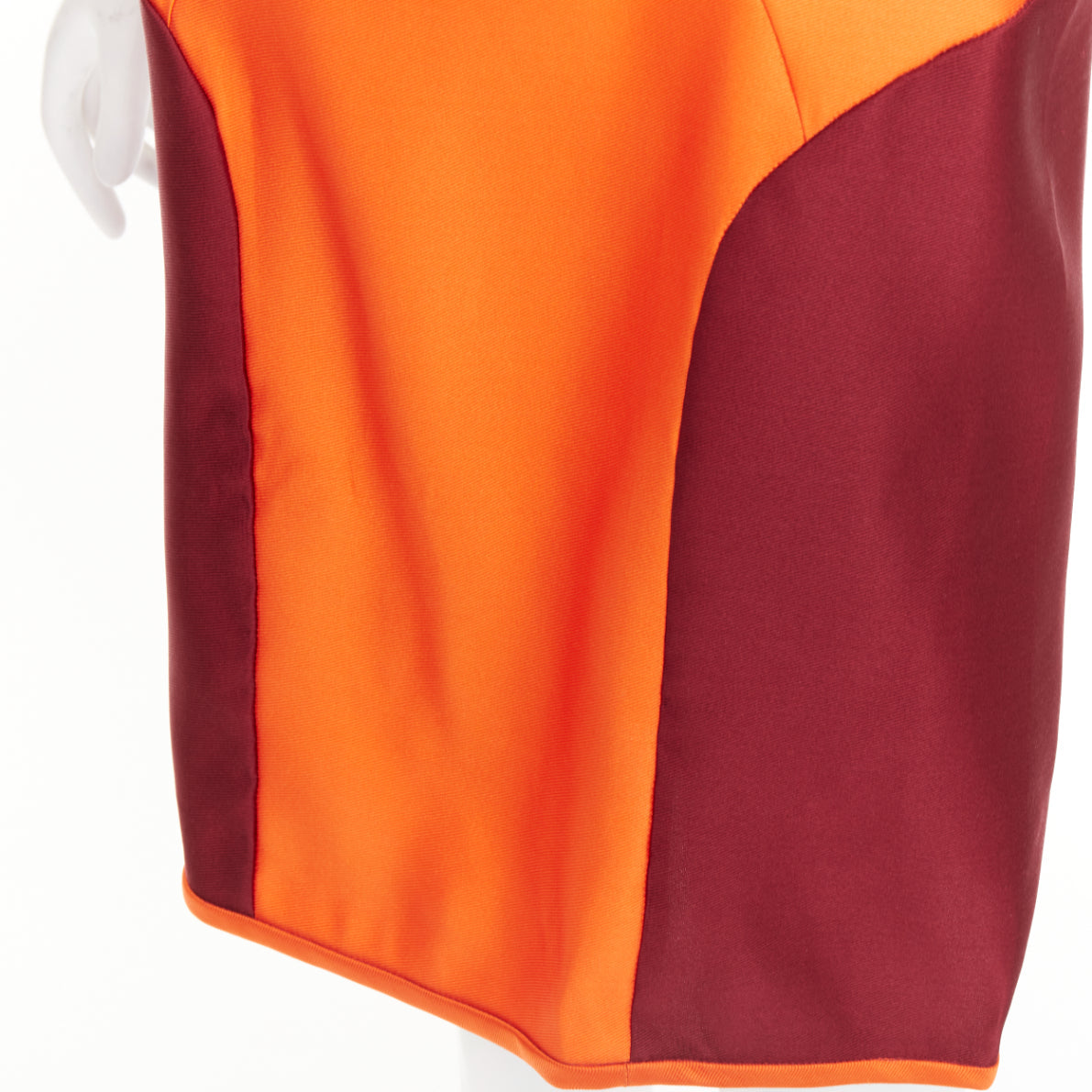 Women's Miu Miu Sportif geometric silk satin panelled dress