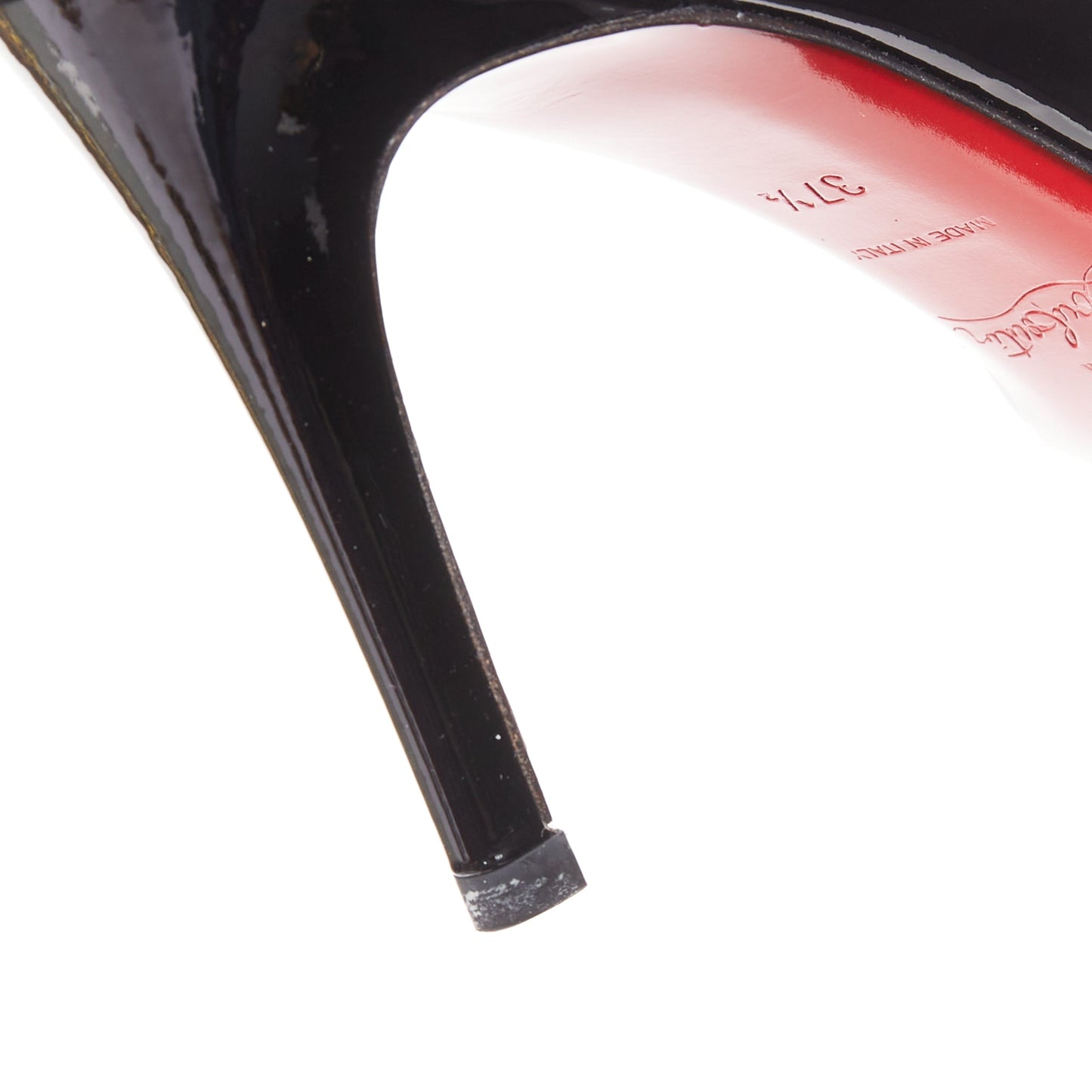 Women's Christian Louboutin You You black patent leather peep toe heels