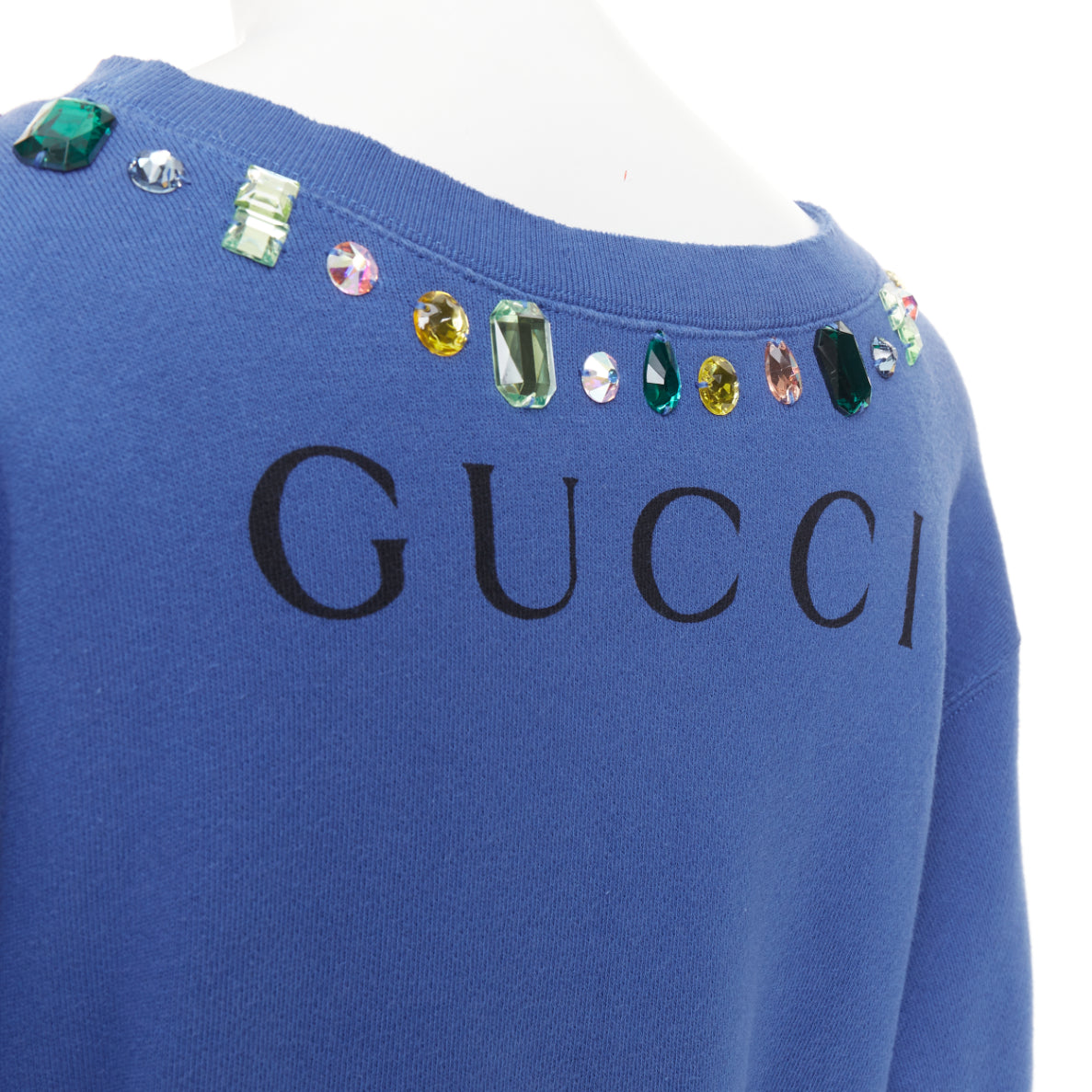 Women's Gucci MLB New York Yankees blue cotton jeweled sweatshirt