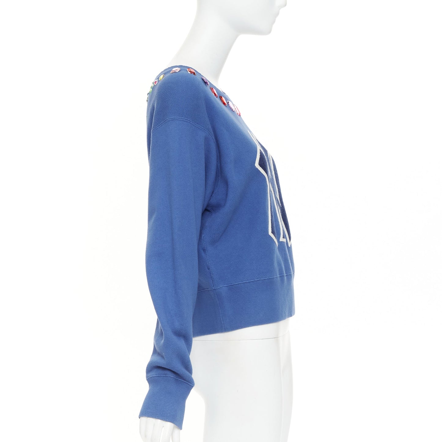Women's Gucci MLB New York Yankees blue cotton jeweled sweatshirt