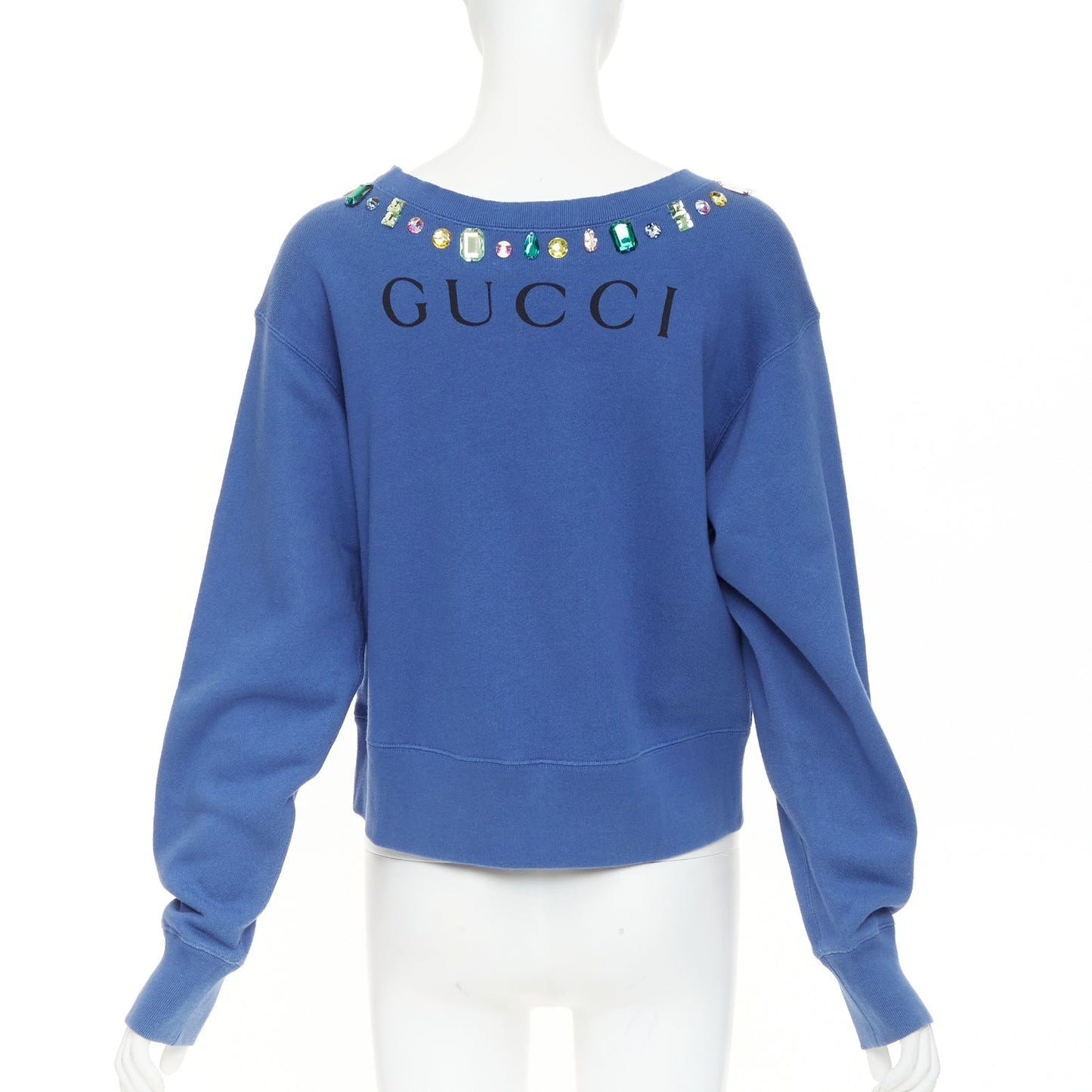 Women's Gucci MLB New York Yankees blue cotton jeweled sweatshirt