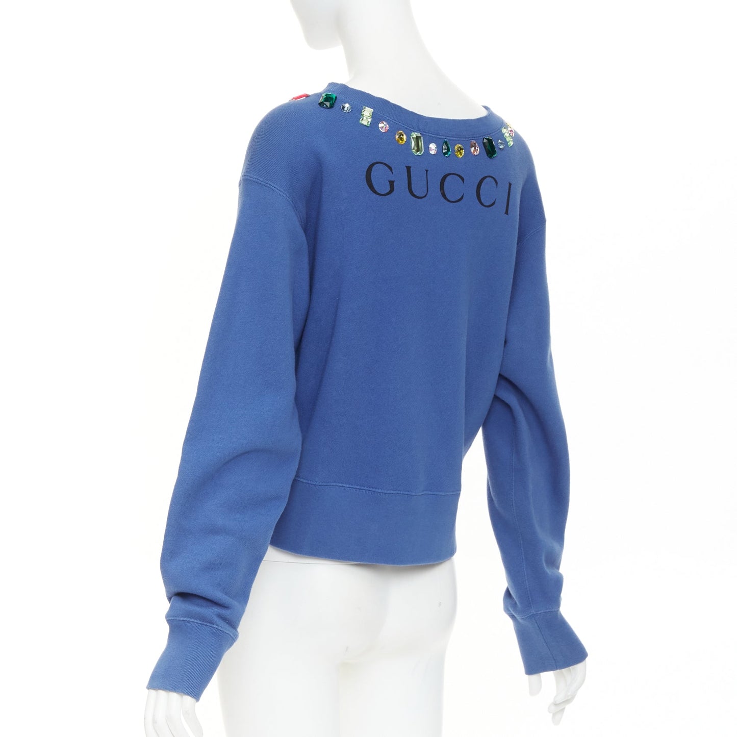 Women's Gucci MLB New York Yankees blue cotton jeweled sweatshirt