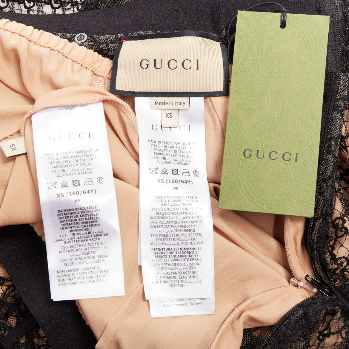 Women's Gucci Aria black nude GG mesh lace lingerie midi skirt