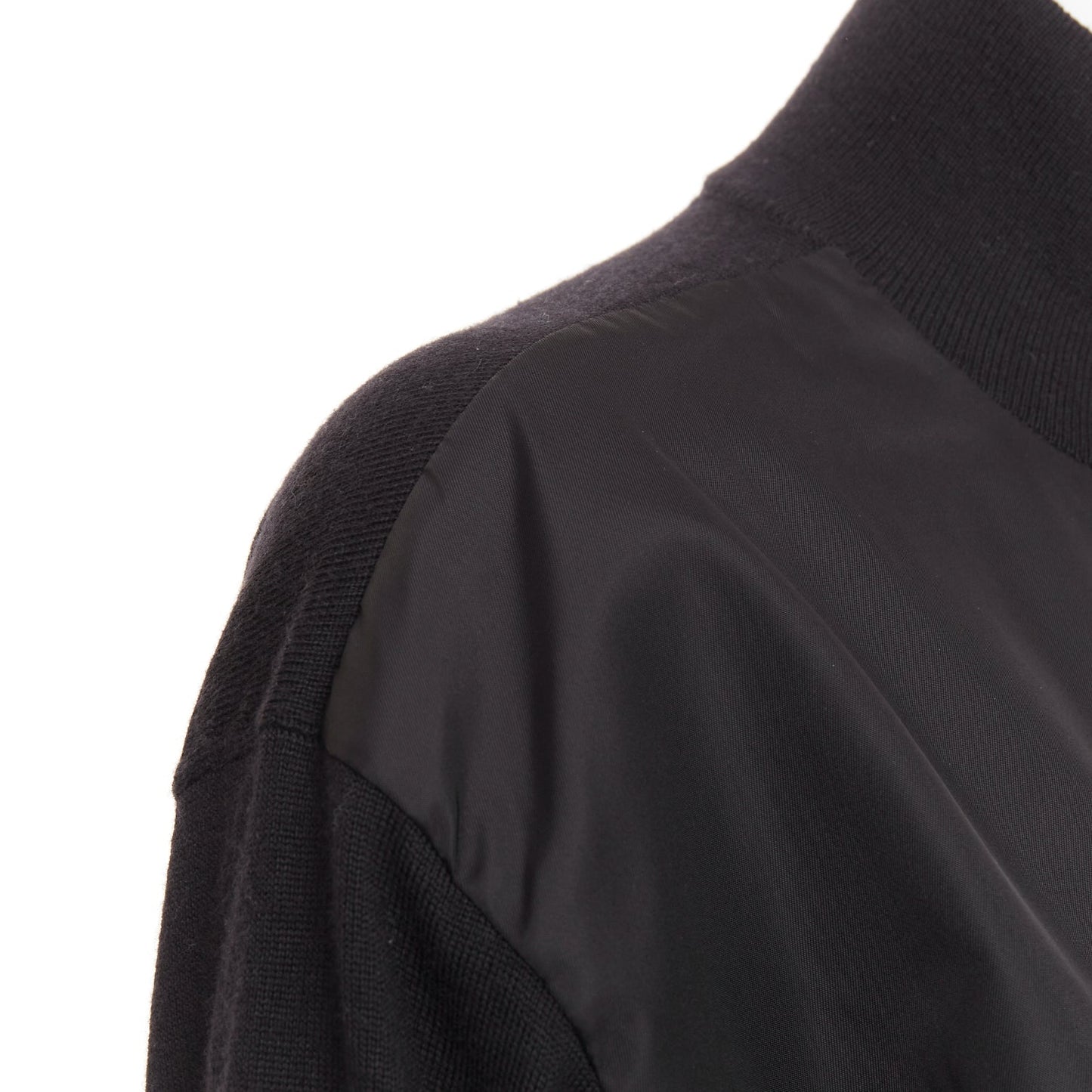 Women's Prada Re-Nylon virgin wool triangle logo zip jacket