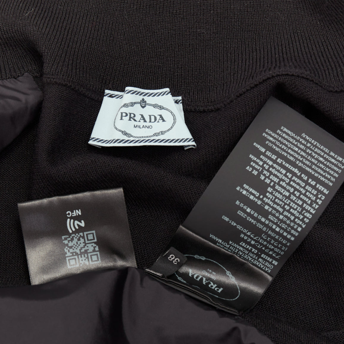 Women's Prada Re-Nylon virgin wool triangle logo zip jacket