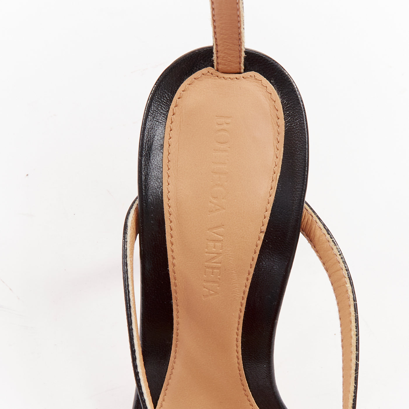 Women's Bottega Veneta Stretch black leather thong ankle strap sandals