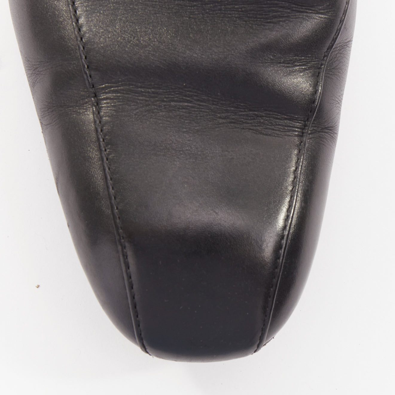 Men's Bottega Veneta black leather dual tonal chain loafers