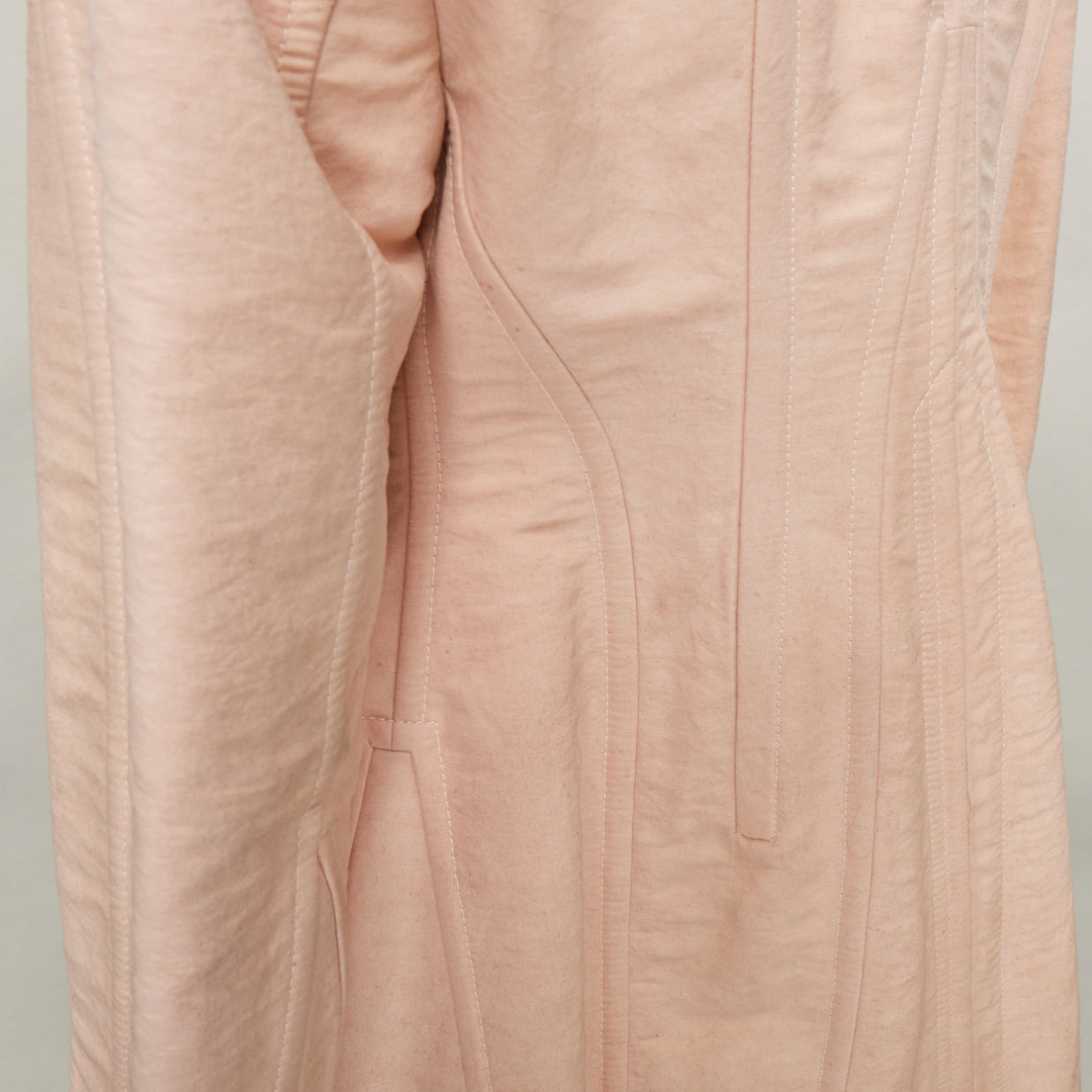 Women's Prada Opal Slub pink distressed canvas lace up corset jacket