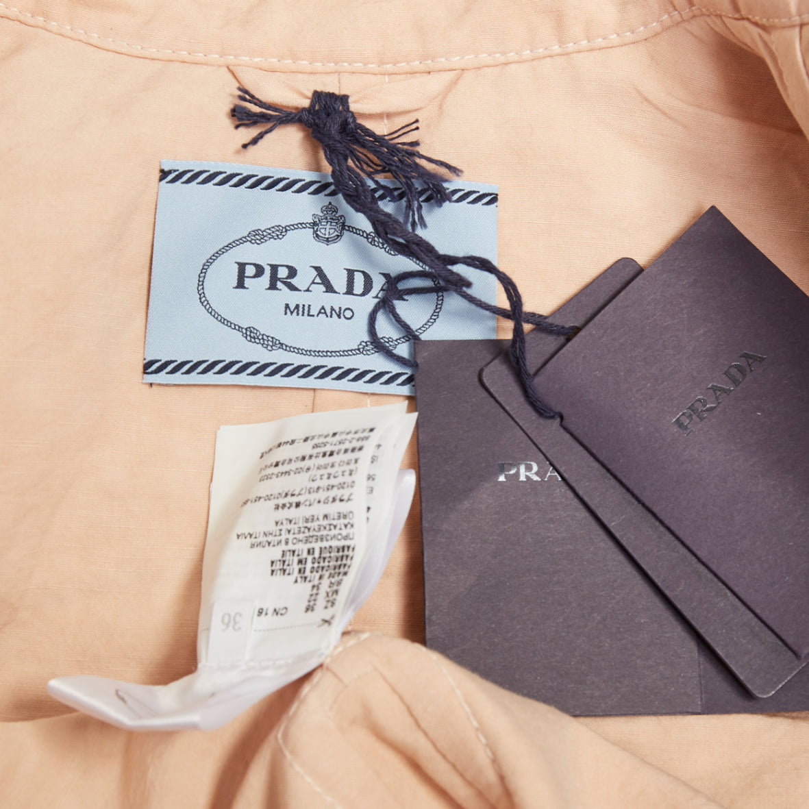 Women's Prada Opal Slub pink distressed canvas lace up corset jacket
