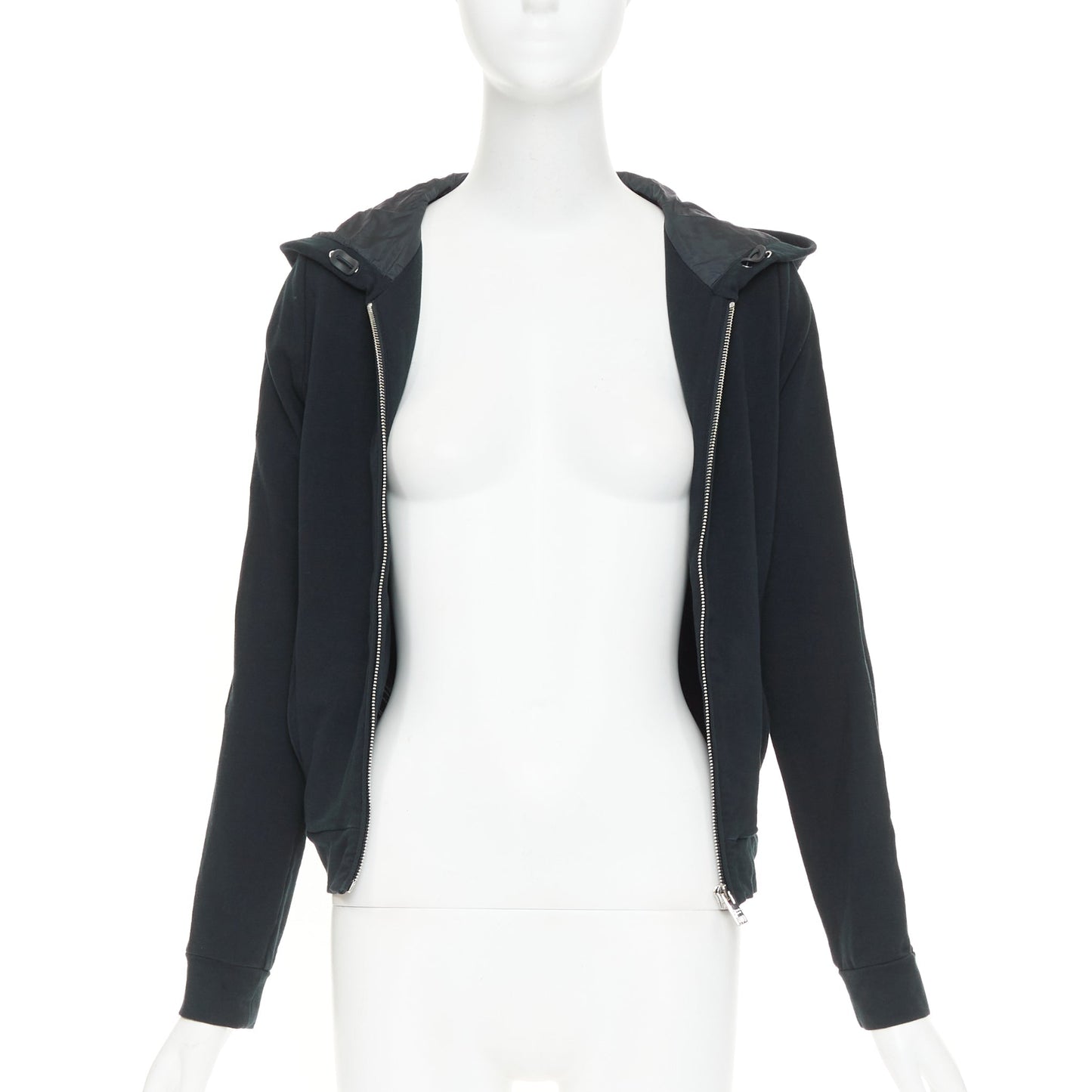 Women's Prada Linea Rossa striped zip front logo cropped hoodie