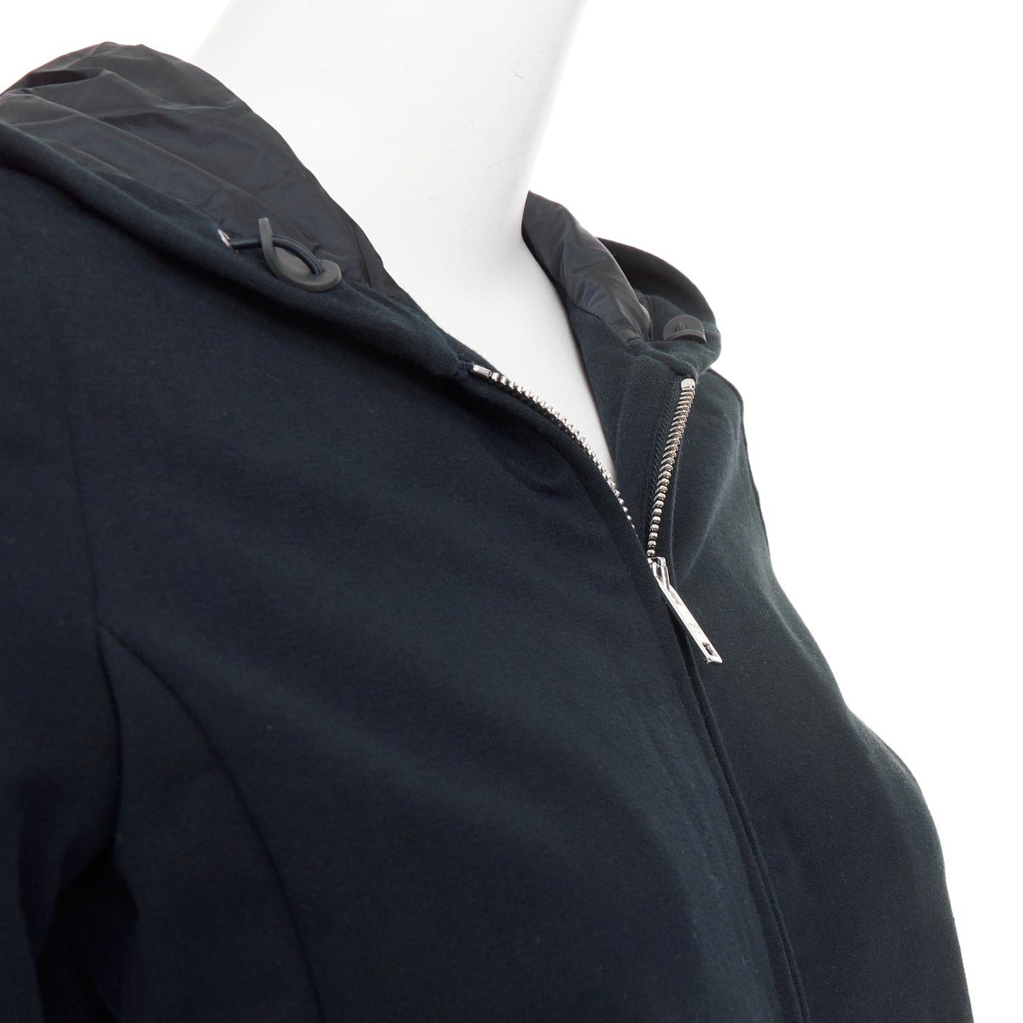 Women's Prada Linea Rossa striped zip front logo cropped hoodie